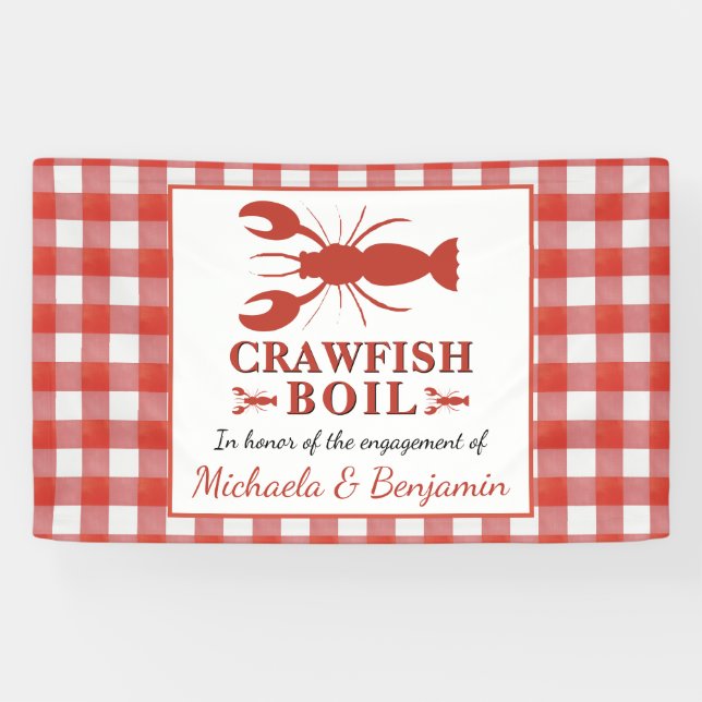 Banderoles Red Crawfish Boil Seafood Pique-nique (Horizontal)