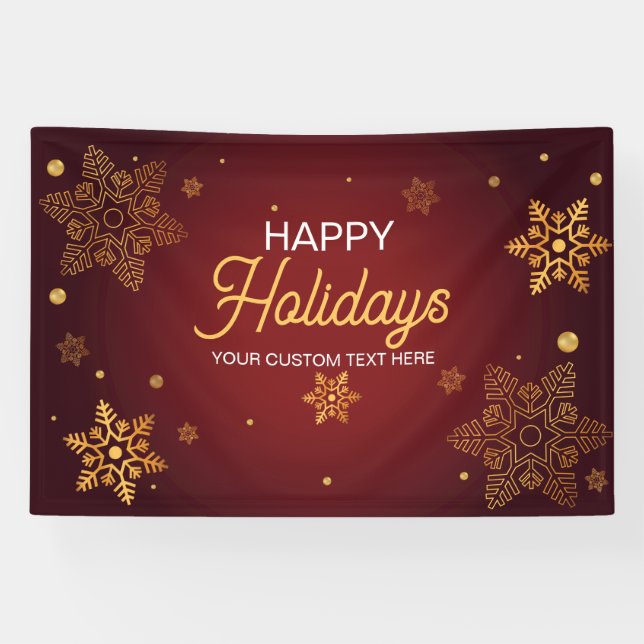 Banderoles Red Holidays Christmas party backdrop  (Horizontal)