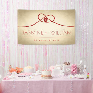 Banderoles Red Knot Union Double Bonheur Mariage chinois