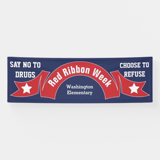Banderoles Red Ribbon Week sans drogue (Horizontal)