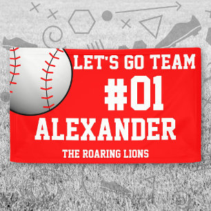 Banderoles Red White Baseball Team Spirit