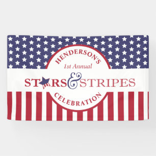 Banderoles Red White et Blue Stried American Flag Party