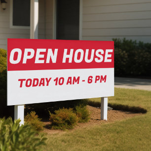 Banderoles Red & White Open House l Immobilier