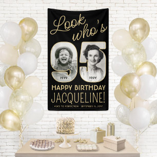 Banderoles Regardez qui a 95 ans Fête d'anniversaire noir et
