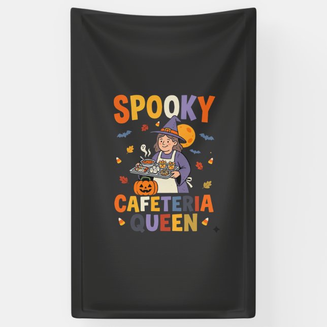 Banderoles Reine de la cantine d'Halloween (Vertical)