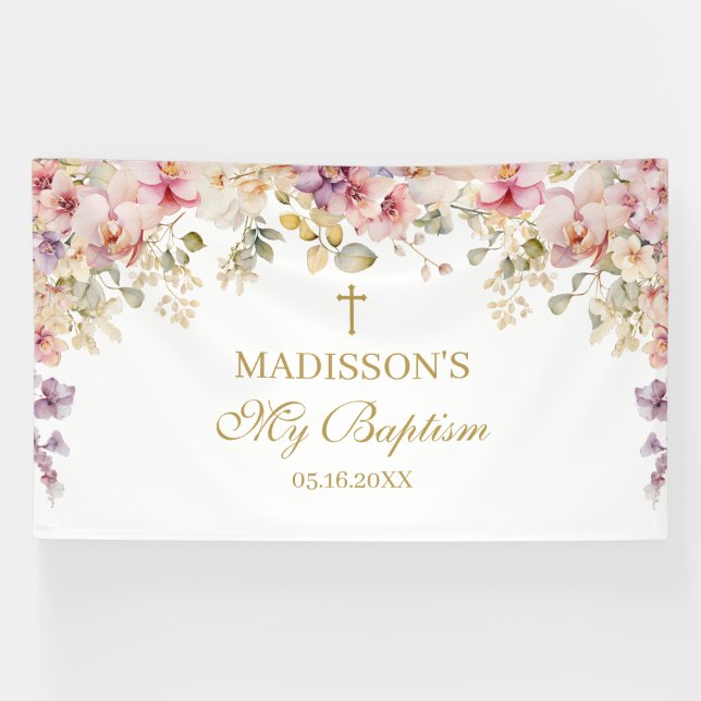 Banderoles Religious Celebration Floral Orchids backdrop (Horizontal)
