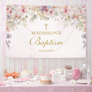 Banderoles Religious Celebration Floral Orchids backdrop