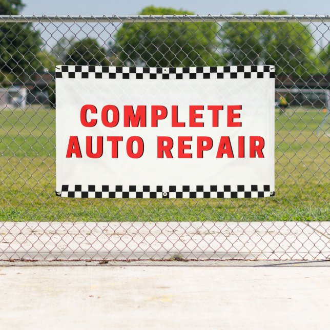 Banderoles Réparation automatique terminée À damiers indicate (En situation)