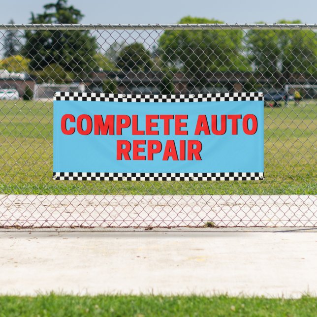 Banderoles Réparation automatique terminée À damiers indicate (En situation)