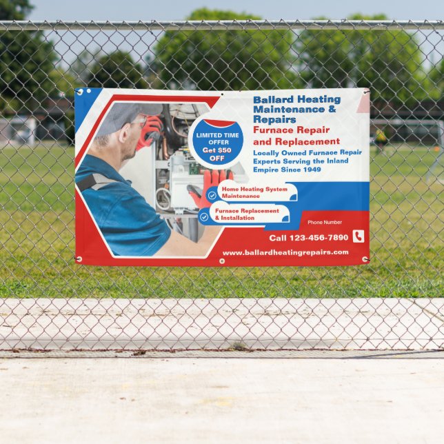 Banderoles Réparation du système de chauffage de Personnalise (En situation)