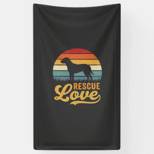 Banderoles Rescue Love Retro Dog Sunset_1