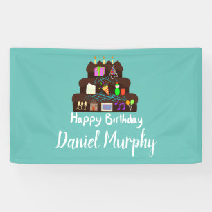 Banderoles Réseau neuronal d'anniversaire geek