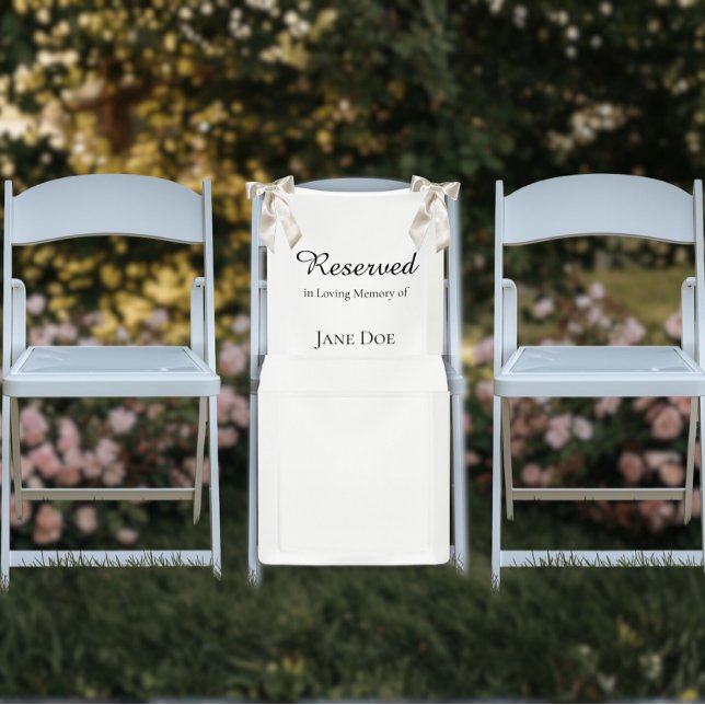 Banderoles Réservé en mémoire - Panneau de mariage de siège d (Wedding Memorial Reserved Seat Fabric Sign)