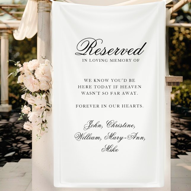 Banderoles Reserved Seat - Classic Wedding Memorial White (Reserved Seat - Classic Wedding Memorial White Banner)