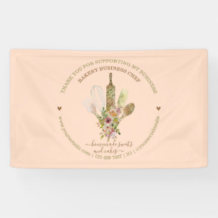 Banderoles Restauration Chef boulangerie rose rustique