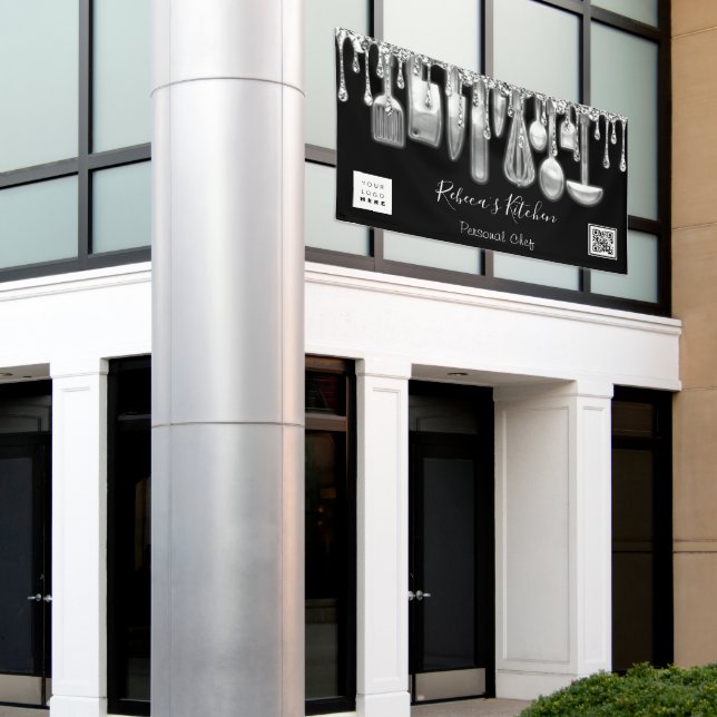 Banderoles Restauration Chef personnel Cuisine Or Qr Logo Arg (Bâtiment extérieur)