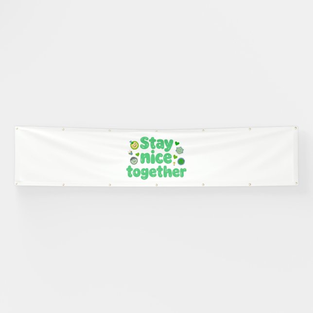 Banderoles Restez Gentils Ensemble Design Kawaii (Horizontal)
