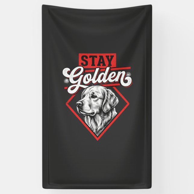 Banderoles Restez Golden Retriever doré (Vertical)