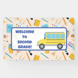 Banderoles Retour à l'école Décor de classe Professeur Retro
