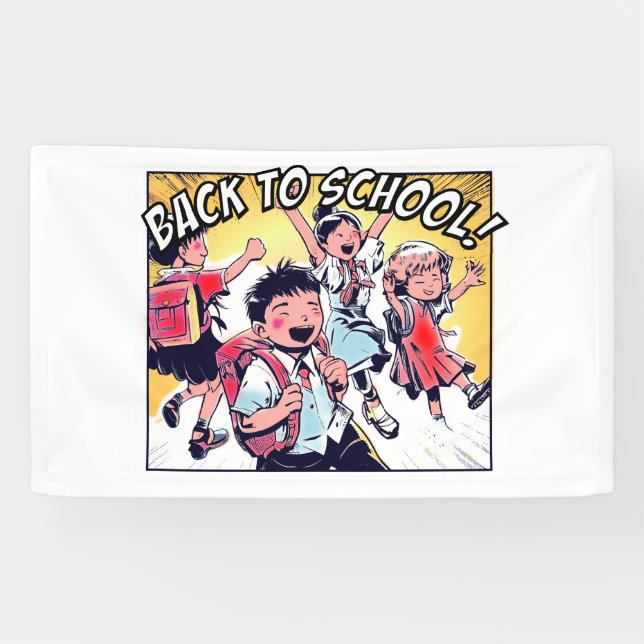 Banderoles Retour vintage à l'école (Horizontal)