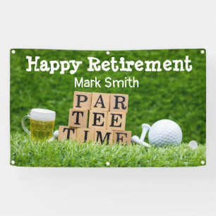 Banderoles Retraite de golf avec boule par tee time sur vert