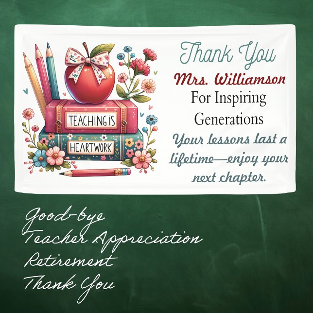 Banderoles Retraite de reconnaissance des enseignants (Teacher Retirement, Good-Bye, Appreciation or Thank You Banner. Show your appreciation.  )