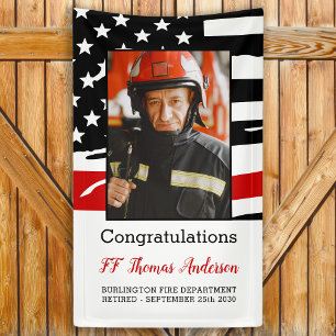 Banderoles Retraite des pompiers Photo personnalisée Ligne ro