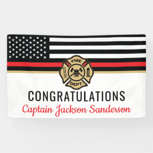 Banderoles Retraite des pompiers Red Line Flag Félicats