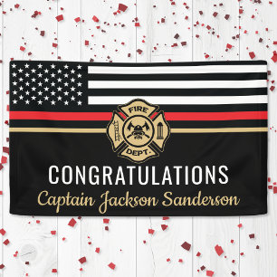 Banderoles Retraite des pompiers Red Line Flag Félicats