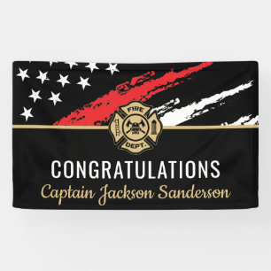 Banderoles Retraite des pompiers Red Line Flag Félicats