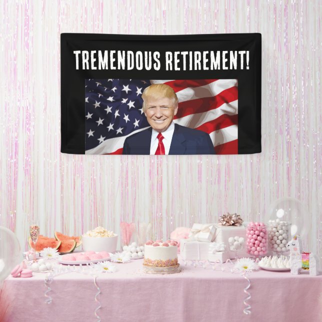 BANDEROLES RETRAITE DONALD TRUMP BANNER DU PARTI (Fête)