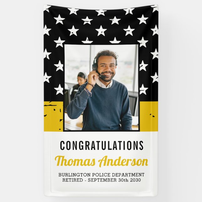 Banderoles Retraite du répartiteur Photo personnalisée Ligne  (Vertical)