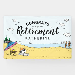 Banderoles Retraite Snoopy & Woodstock sur le Beach Banne