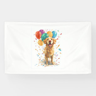 Banderoles Retriever clown - Chien de cirque avec ballons