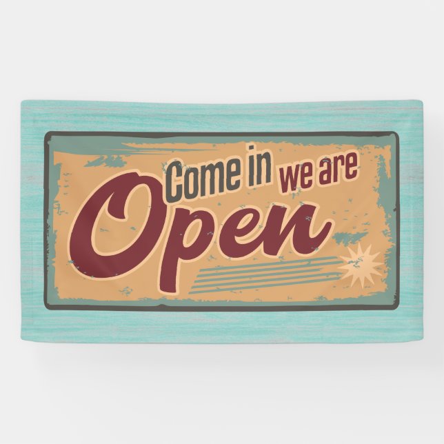 Banderoles Rétro Affiche de bienvenue ouverte pour des (Horizontal)