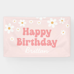 Banderoles Retro Daisy Rose Joyeux Anniversaire