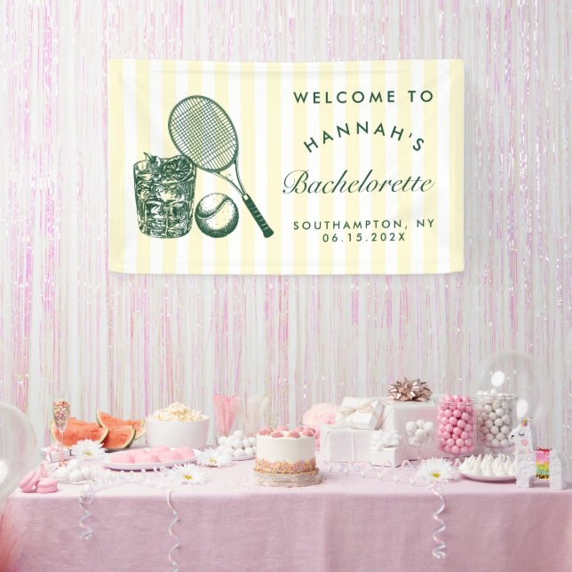 Banderoles Retro Green Dernier Swing Avant Le Tennis De Bague (Fête)