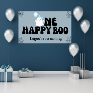 Banderoles Retro One Happy Boo Boy 1er Anniversaire