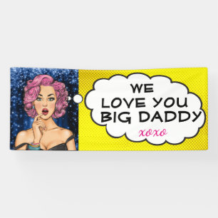 Banderoles Retro Pop Art Jolie Lady Big Daddy Banner