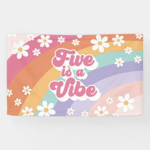 Banderoles Retro Rainbow Five est un Vibe 5e anniversaire