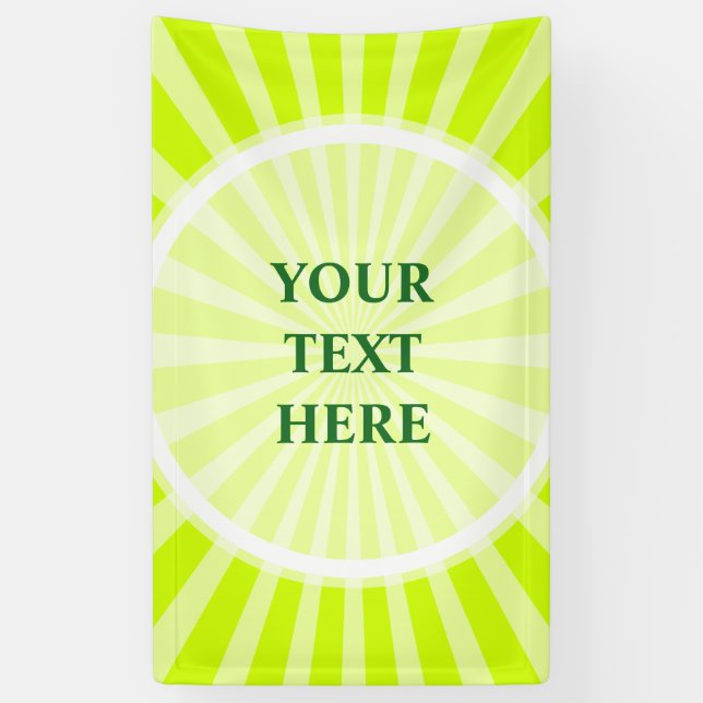 Banderoles Retro Rays blanc transparent + votre idée (Vertical)