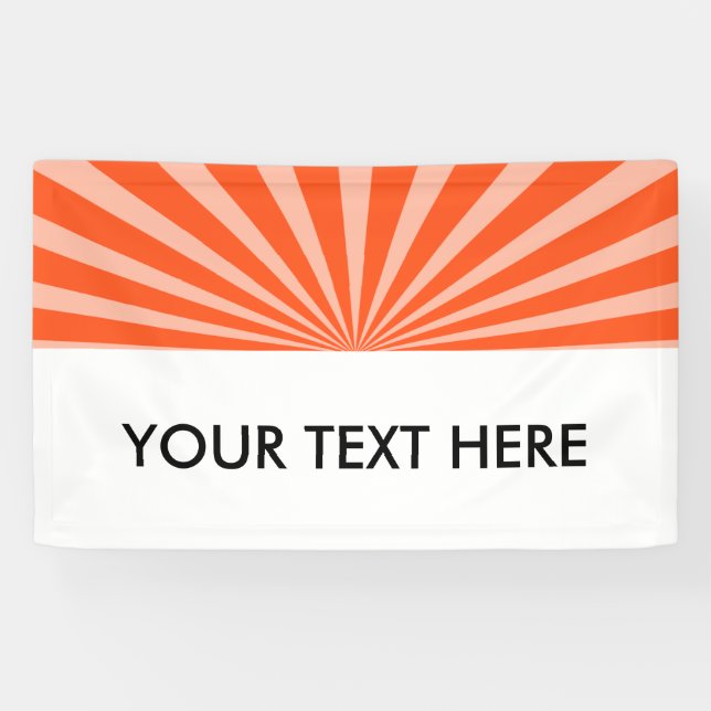 Banderoles Retro Rays blanc transparent + votre idée (Horizontal)