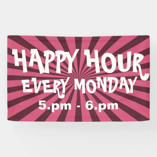 Banderoles Retro Rays noir transp. + votre backgr. & idées (Horizontal)