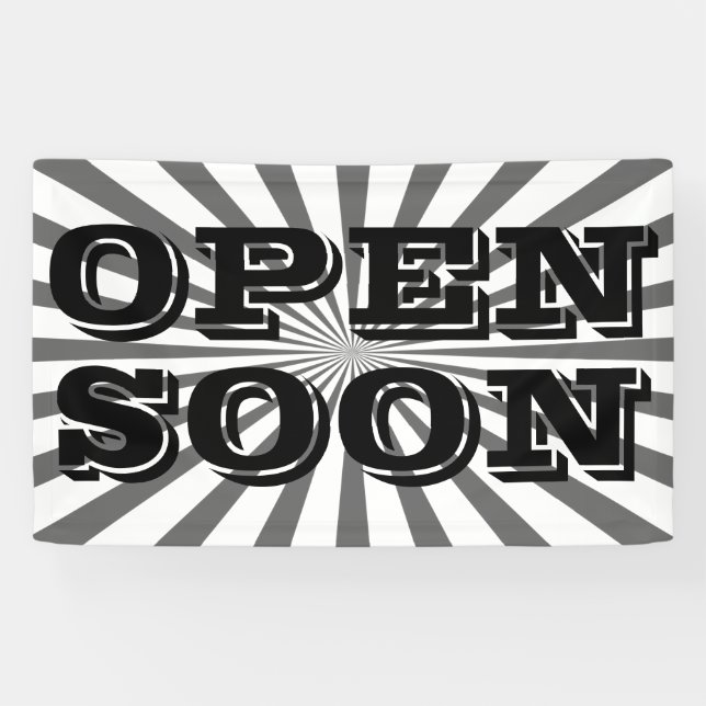 Banderoles Retro Rays noir transparent + votre idée (Horizontal)