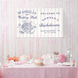 Banderoles Retro Rose Coquillages & Cloches de Mariage Enterr