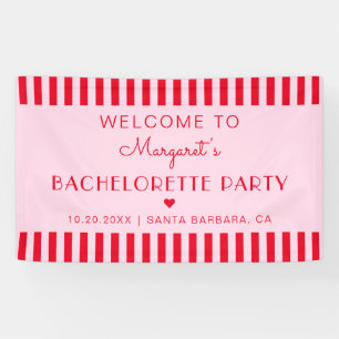 Banderoles Retro Stripes Red & Pink Bachelorte Party