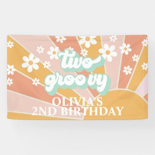 Banderoles Retro Sunshine Deux Super Daisy Anniversaire