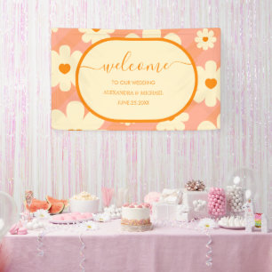 Banderoles Retro Super 70's Theme Muted Tones Mariage Banne