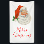 Banderoles Rétro Vintage Jolly Santa Claus de Christmas<br><div class="desc">Une bannière avec une photo festive rétro. Le vieux Père Noël Jolly avec ses joues rousses et son sourire chaleureux et amical. Un peu de nostalgie de l'ancienne école pour les vieux temps,  cette image rappelle les souvenirs des célébrations du passé de Noël.</div>