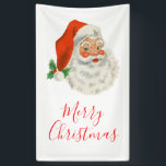 Banderoles Rétro Vintage Jolly Santa Claus de Christmas<br><div class="desc">Une bannière avec une photo festive rétro. Le vieux Père Noël Jolly avec ses joues rousses et son sourire chaleureux et amical. Un peu de nostalgie de l'ancienne école pour les vieux temps,  cette image rappelle les souvenirs des célébrations du passé de Noël.</div>